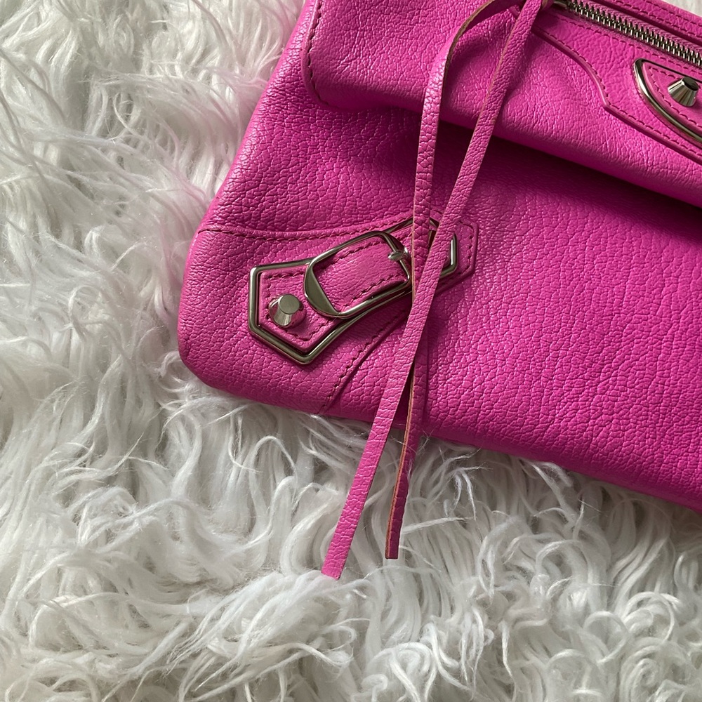 💖 Balenciaga metallic edge lambskin envelop clutch bag Rose 💖 - Picture 9 of 14